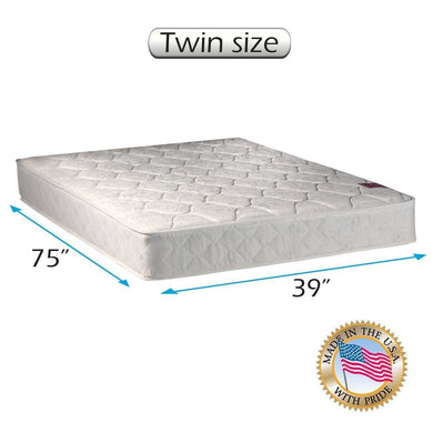 Dream Solutions USA American Legacy Medium Firm Innerspring (Innercoil) Twin Mattress Only with Mattress Cover Protector - Fully Assembled, Orthopedic, Spine Support and Longlasting Comfort