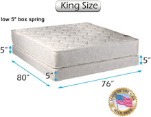 Load image into Gallery viewer, Dream Sleep Legacy 2-Sided King Size Mattress and Low Profile Box Spring Set with Bed Frame Included - Flippable, Spine Support, Long Lasting Comfort by Dream Solutions USA