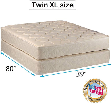 Dream Sleep Comfort Classic Single-Sided Twin XL Gentle Firm Mattress and Box Spring Set - Fully Assembled, Orthopedic, Good for Your Back, Long Lasting by Dream Solutions USA