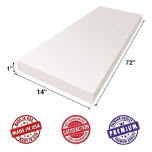 Load image into Gallery viewer, Upholstery Visco Memory Foam 1&quot;H x 14&quot;W x 72&quot;L Sheet 3.5 lb Density - Mattresses, Wheelchair, Luxury Quality, Good for Sofa Cushion, Doctor Recommended for Backache &amp; Bed Sores by Dream Solutions USA
