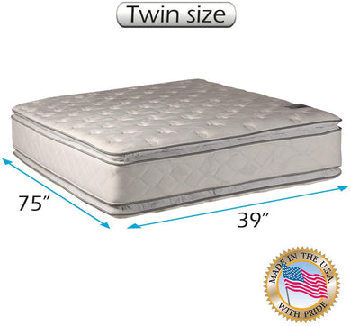 Dream Sleep Serenity 2-Sided Medium Soft PillowTop Mattress Only with Mattress Cover Protector - Orthopedic Type, Fully Assembled, Long Lasting Comfort by Dream Solutions USA (Twin 39