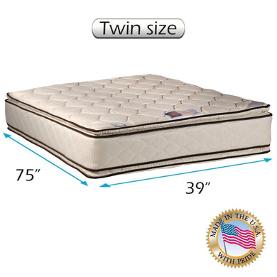 Dream Sleep Coil Comfort Two-Sided PillowTop Twin Mattress Only with Mattress Cover Protector Included - Fully Assembled, Orthopedic, Good for Your Back, Longlasting Comfort