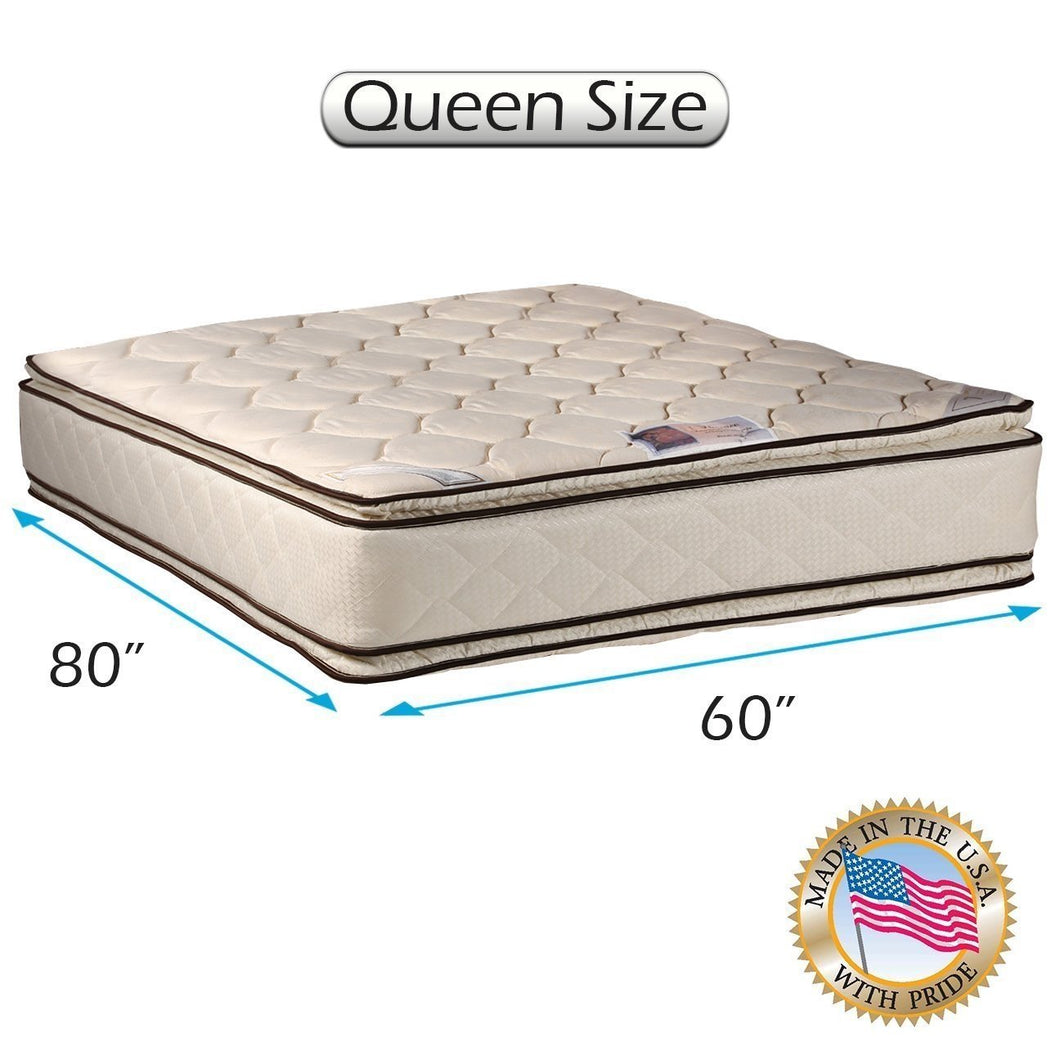 Dream Sleep Coil Comfort Two-Sided PillowTop Queen Mattress Only with Mattress Cover Protector Included - Fully Assembled, Orthopedic, Good for Your Back, Longlasting Comfort