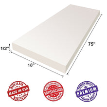 Load image into Gallery viewer, Dream Solutions USA Upholstery Visco Memory Foam Sheet- 1/2&quot;Hx18W&quot;x75&quot;L- 2.5 lb Luxury Quality Mattresses, May Relieve Backaches &amp; Bed Sores