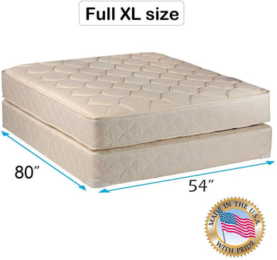 Dream Sleep Comfort Classic Single-Sided Full XL Gentle Firm Mattress and Box Spring Set - Fully Assembled, Orthopedic, Good for Your Back, Long Lasting by Dream Solutions USA