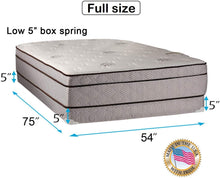 Load image into Gallery viewer, Dream Sleep Fifth Ave Extra Soft Foam (PillowTop) Eurotop Mattress &amp; Low 5&quot; Height Box Spring Set with Mattress Protector Included - Spine Support, Fully Assembled, Longlasting (Full 54&quot;x75&quot;x13&quot;)