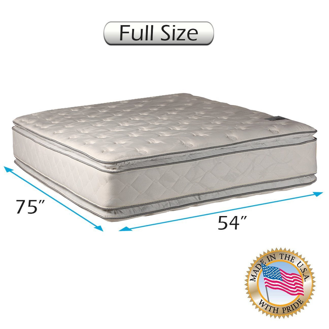 Dream Sleep Hollywood Gentle Plush Two-Sided Full Size PillowTop Mattress Only - Fully Assembled, Orthopedic, Sleep System with Enhanced Cushion Support, Longlasting by Dream Solutions USA