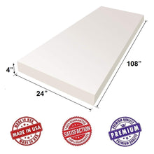 Load image into Gallery viewer, Upholstery Foam Cushion Sheet 4&quot;x24&quot;x108&quot; High Density - Soft Premium Luxury Quality - Good for Chair Cushions, Wheelchairs, Poker Tables, Sofa Cushions and Much More by Dream Solutions USA