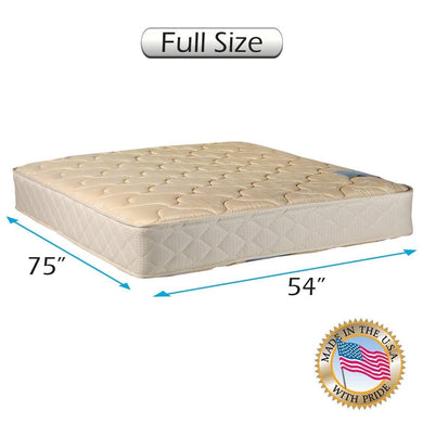 Chiro Gentle Firm Full Two-Sided Mattress Only with Mattress Cover Protector Included (Beige) - Premier Orthopedic, Fully Assembled, Innerspring coils, Long Lasting Comfort by Dream Solutions USA