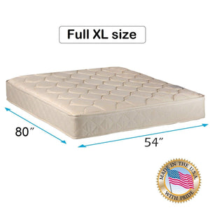 Comfort Classic Gentle Firm Full XL Mattress Only with Mattress Cover Protector Included - Fully Assembled, Orthopedic, Good for Your Back, Long Lasting and 1 Sided by Dream Solutions USA