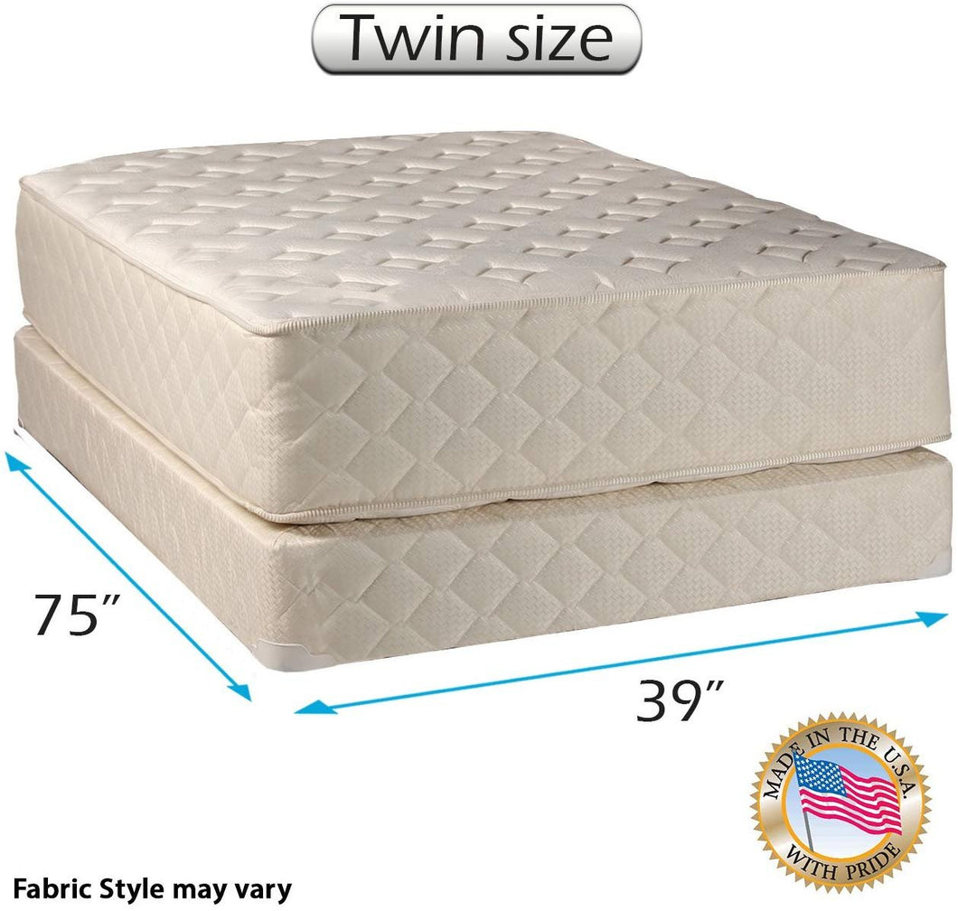 Dream Sleep Highlight Luxury Firm Mattress & Box Spring Set - Orthopedic, Innerspring Coils, Premium Edge Guards, Longlasting Comfort by Dream Solutions USA (Twin 39