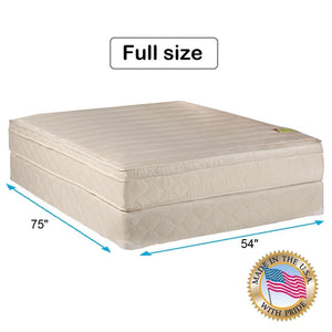 Comfort Pedic Firm PillowTop Full Size Mattress Set with Mattress Cover Protector Included - Innerspring coils, Assembled, Orthopedic, Longlasting by Dream Solutions USA