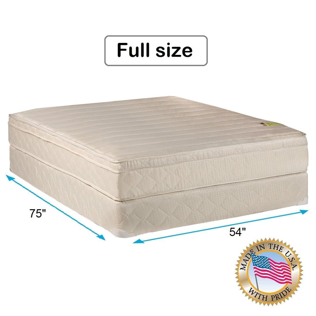 Comfort Pedic Firm PillowTop Full Size Mattress Set with Mattress Cover Protector Included - Innerspring coils, Assembled, Orthopedic, Longlasting by Dream Solutions USA