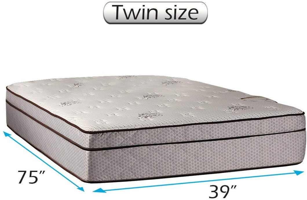 Dream Sleep Fifth Ave Plush Extra Soft Pillowtop Twin Mattress Only with Mattress Cover Protector Included - Sleep System Support, Orthopedic, Plush Knit Cover, Longlasting by Dream Solutions USA