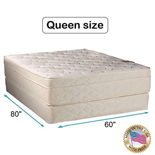 Dream Solutions USA Beverly Hills Firm Foam Encased Eurotop (Pillow Top) Mattress and Box Spring Set (Queen 60