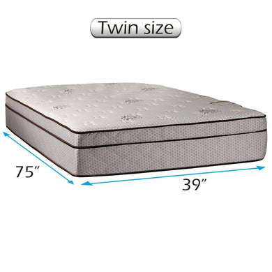 Dream Sleep Fifth Ave Eurotop Plush Extra Soft Twin Mattress Only with Mattress Protector Included - Fully Assembled, Sleep Support, Orthopedic, Plush Knit Cover by Dream Solutions USA
