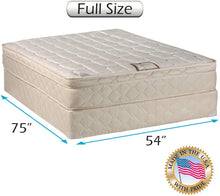Load image into Gallery viewer, Dream Sleep Dreamy Collection Medium Firm Eurotop Full Mattress Set with Mattress Cover Protector - Innerspring Coils, Premium Edge Guards, Fully Assembled, Longlasting by Dream Solutions USA