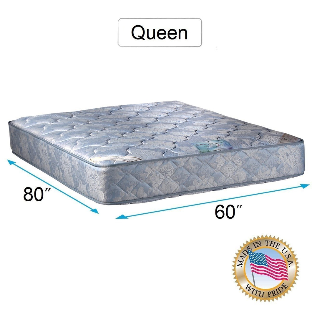 Dream Sleep Chiro Premier 2-Sided Orthopedic (Blue) Queen Mattress Only with Mattress Protector Included - Spine Support, Fully Assembled, Innerspring coils, Long Lasting by Dream Solutions USA