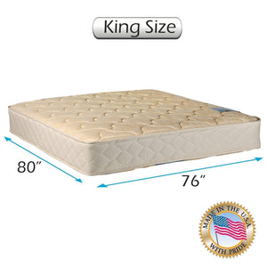 Chiro Gentle Firm King Two-Sided Mattress Only with Mattress Cover Protector Included (Beige) - Premier Orthopedic, Fully Assembled, Innerspring coils, Long Lasting Comfort by Dream Solutions USA