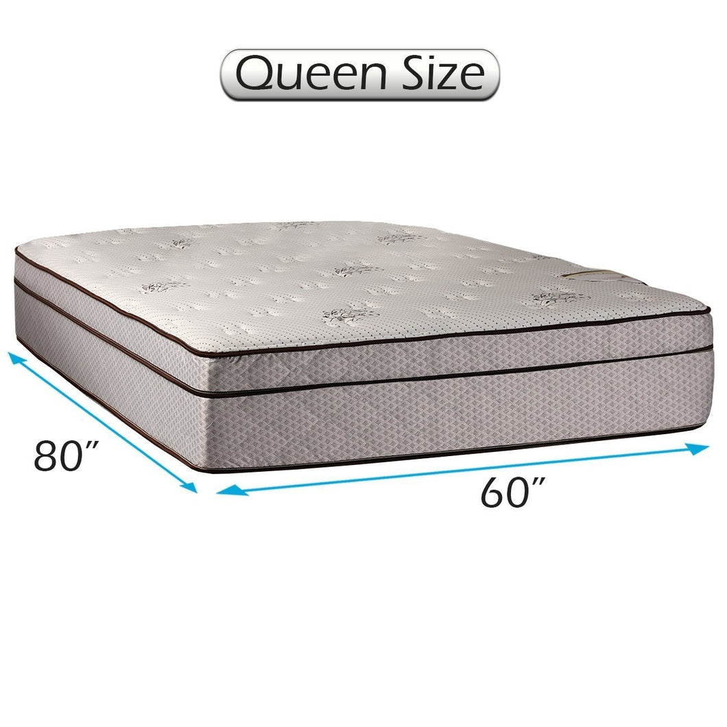 Fifth Ave Eurotop (Pillowtop) Plush Extra Soft Queen Mattress Only with Mattress Cover Protector - Orthopedic, Plush Knit Cover, LongLasting by Dream Solutions USA
