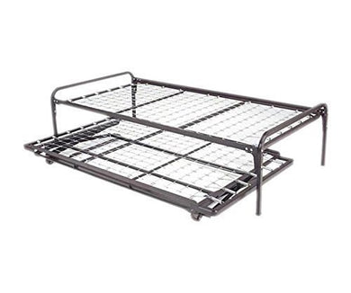 Dream Solutions Dark Metal Day Bed Frame Trundle Included, Black