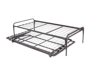 Dream Solutions Dark Metal Day Bed Frame Trundle Included, Black