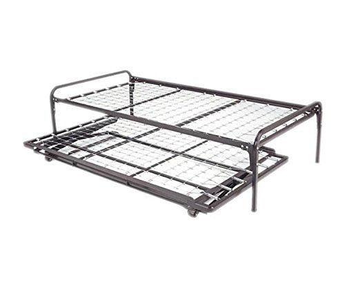 Dream Solutions Dark Metal Day Bed Frame Trundle Included, Black