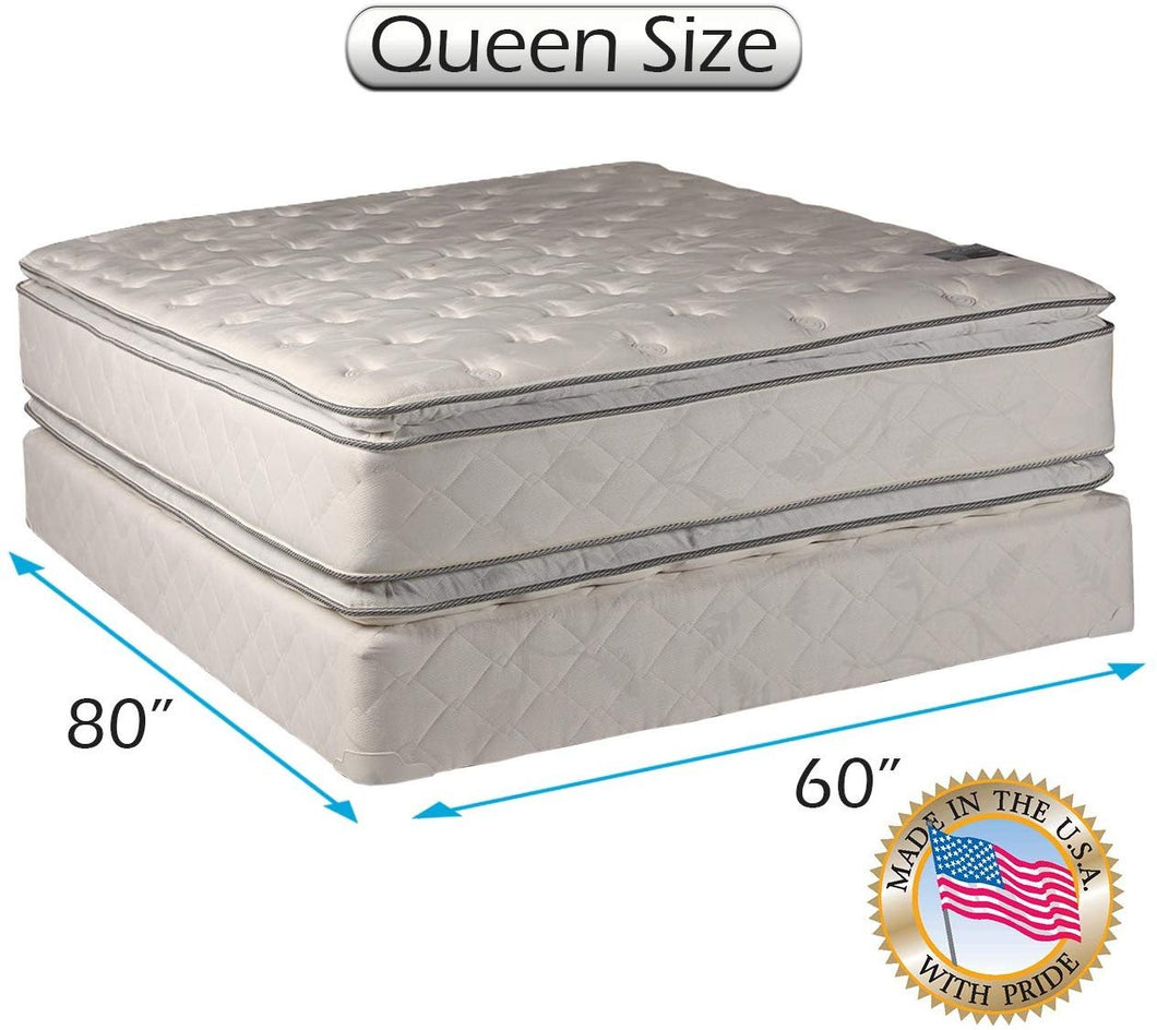 Dream Sleep Princess Gentle Plush Queen 2-Sided Pillowtop Mattress Set with Mattress Cover Protector - Sleep System with Enhanced Cushion Support, Orthopedic, Longlasting by Dream Solutions USA