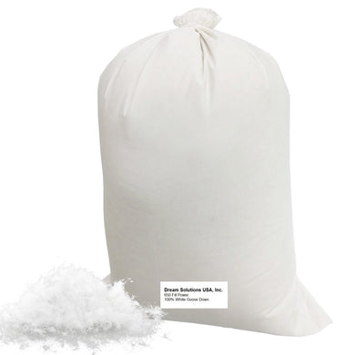Bulk Goose Down Filling (1 lb.) 650 Fill Power – 100% Natural White, No Feathers – Fill Comforters, Pillows, Jackets and More – Ultra-Plush Hungarian Softness - Dream Solutions USA Brand