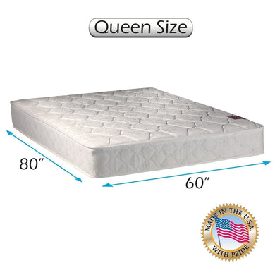 Dream Sleep Legacy Queen Size None Flip One-Sided Mattress Only with Mattress Cover Protector Included - Good for Your Back, Innerspring coils, Orthopedic by Dream Solutions USA
