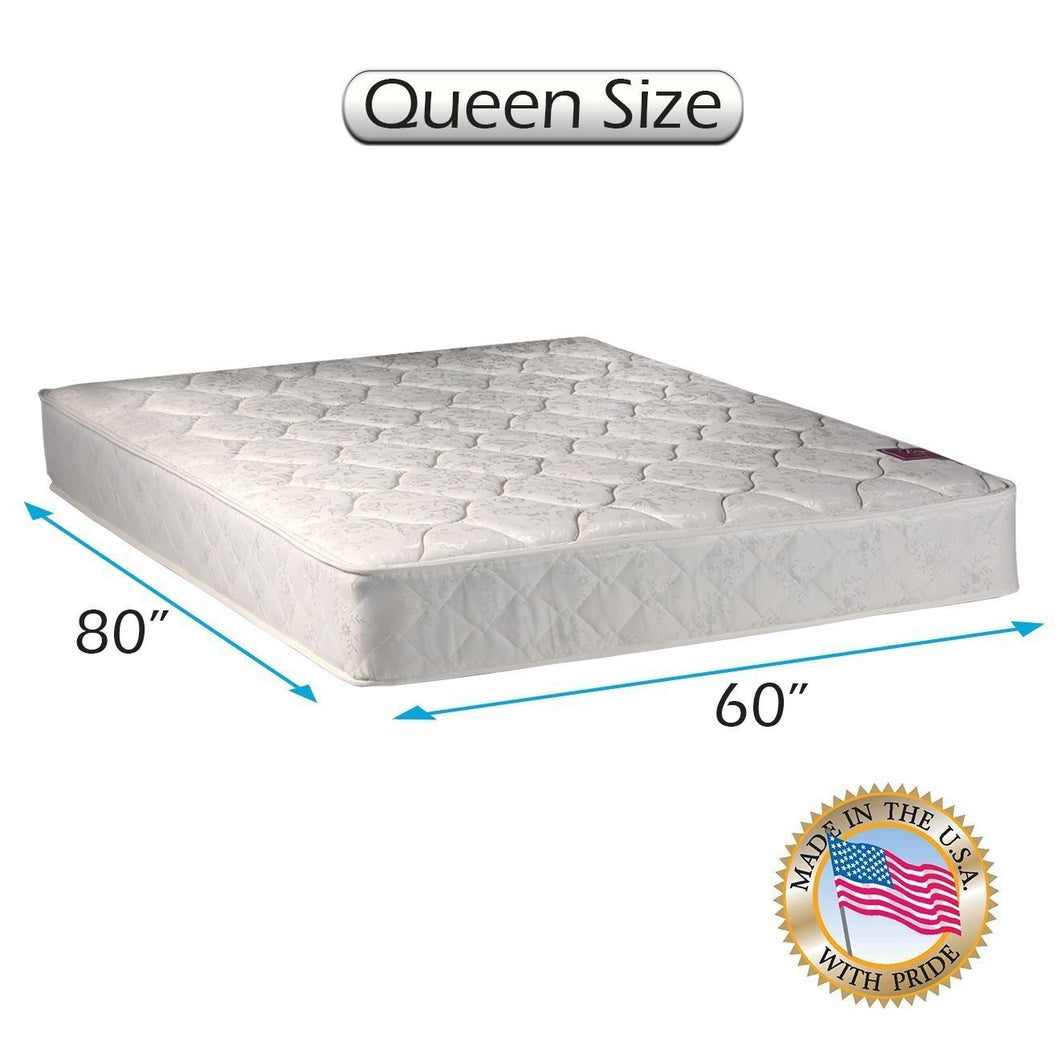 Dream Sleep Legacy Queen Size None Flip One-Sided Mattress Only with Mattress Cover Protector Included - Good for Your Back, Innerspring coils, Orthopedic by Dream Solutions USA