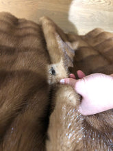 Load image into Gallery viewer, Real Mink Fur Coat, Light Brown | Suede by the waistband | Excellent Condition