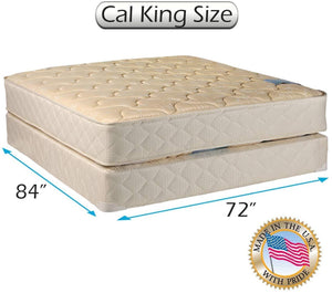 Dream Sleep Chiro Premier Gentle Firm (Beige) Cali King Size Mattress and Box Spring Set - Orthopedic, Fully Assembled, Good for Your Back, Long Lasting and 2 Sided by Dream Solutions USA