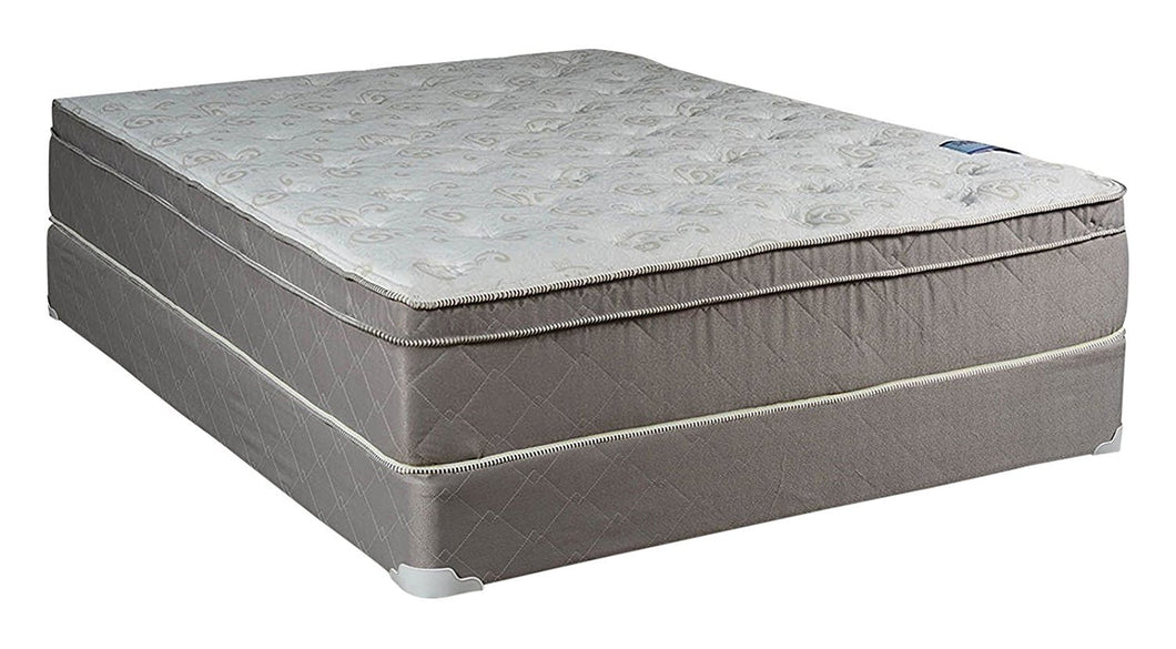 Dream Solutions Milano Inner Spring Coil Pillow, Top Foam Encased Edge Support Mattress and Box Spring Set, California, Queen