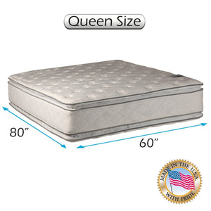 Serenity PillowTop Medium Soft 2-Sided Mattress Only with Mattress Cover Protector - Sleep System with Enhanced Cushion Support, Fully Assembled, Longlasting by Dream Solutions USA (Queen 60"x80"x12")