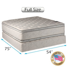 Load image into Gallery viewer, Dream Sleep Gentle Plush Two-Sided Full Size PillowTop Mattress Set with Mattress Cover Protector - Quilted Fabric, Durable Edge Guards, Orthopedic, Longlasting Comfort by Dream Solutions USA