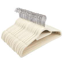 Load image into Gallery viewer, Dream Solutions USA Non-Slip Flocked Velvet Clothes Hangers 30 Pack (Ivory) - Ultra Thin Space Saving Design for Men and Women Dress Suit - 360 Degree Swivel Hook - Longlasting with 2 Year Warranty