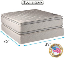 Load image into Gallery viewer, Dream Sleep Gentle Plush Twin Size Double-Sided Eurotop Mattress Set with Metal Bed Frame - Quilted Fabric, Durable Edge Guards, Orthopedic, Longlasting Comfort by Dream Solutions USA