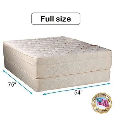 Dream Solutions USA Beverly Hills Firm Foam Encased Eurotop (Pillow Top) Mattress and Box Spring Set (Full 54
