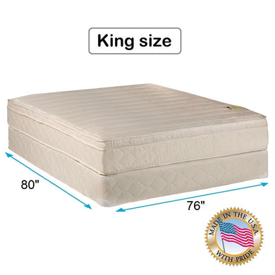 Comfort Pedic Firm PillowTop (Eurotop) Mattress Set with Bed Frame Included (King Size) - Sleep System with Enhanced Foam Encased Support, Orthopedic, Longlasting Comfort by Dream Solutions USA