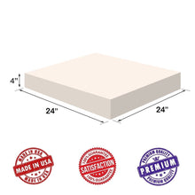 Load image into Gallery viewer, Dream Solutions USA Upholstery Visco Memory Foam Square Sheet- (1/2&quot;Hx24&quot;Wx24&quot;L, 2.5 lb Regular Density) - Luxury Quality for Sofa, Cushions, Pillows