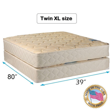 Dream Sleep Chiro Premier Gentle Firm (Beige) Twin XL Size Mattress and Box Spring Set - Orthopedic, Fully Assembled, Good for Your Back, Long Lasting and 2 Sided by Dream Solutions USA