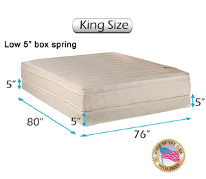 Dream Sleep Comfort Pedic Firm (Eurotop) Pillow Top King Mattress & Low 5