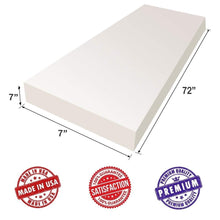 Load image into Gallery viewer, Upholstery Visco Memory Foam Sheet 7&quot;H x 7&quot;W x 72&quot;L - 3.5 lb Density - Mattresses, Wheelchair, Luxury Quality, Good for Sofa Cushion, Doctor Recommended for Backache &amp; Bed Sores by Dream Solutions USA
