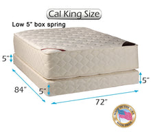 Load image into Gallery viewer, Dream Solutions USA Highlight Luxury Firm 72" Wx84 Lx14 H California King Mattress &amp; Low 5" Height Box Spring Set Fully Assembled - Spinal Back Support, Innerspring Coils, Longlasting Comfort