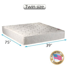 Load image into Gallery viewer, Dream Sleep Legacy Two-Sided Twin Size Mattress Only with Mattress Protector Included - Orthopedic, Innerspring coils, Long Lasting Comfort by Dream Solutions USA