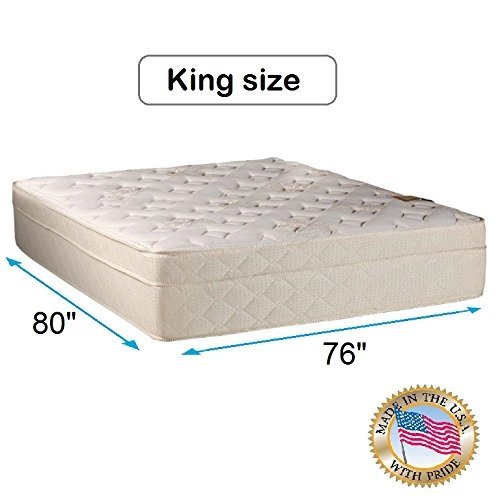 Beverly Hills Firm Foam Encased Eurotop (Pillowtop) King Mattress Only with Mattress Cover Protector Included - Sleep System, Innerspring coils, Fully Assembled, Orthopedic by Dream Solutions USA