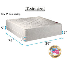 Load image into Gallery viewer, Dream Sleep Legacy Twin Mattress and Low Height Box Spring Set with Bed Frame Included - None Flip, Single-Sided, Orthopedic, Long Lasting Comfort by Dream Solutions USA