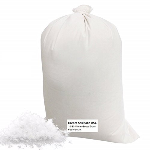 Bulk Goose Down Filling 1/2 lb. - 10/90 100% Natural White Down and Feather – Fill Stuffing Comforters, Pillows, Jackets and More – Ultra-Plush Hungarian Softness by Dream Solutions USA