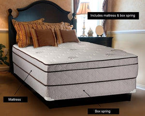Dream Solutions USA Fifth Ave Extra Soft Foam Eurotop (PillowTop) Mattress & Box Spring Set (Full 54"x75"x13") - Therapeutic Technology, Sleep System, Longlasting Comfort